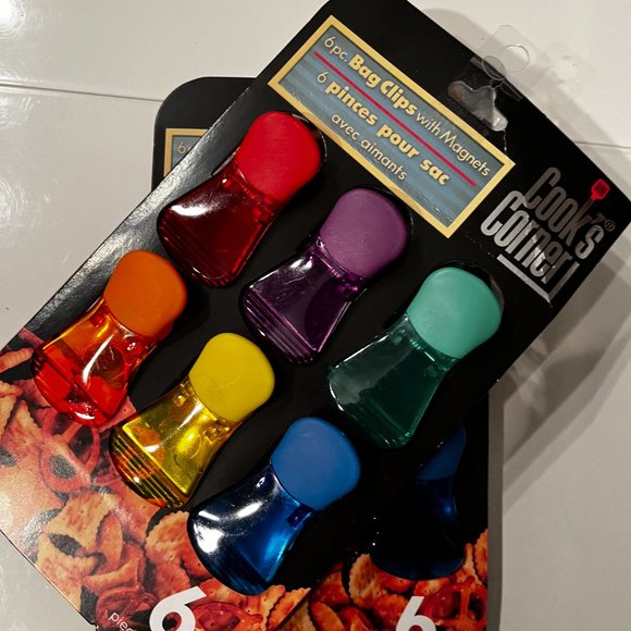 Magnetic Chip Clips Multi-colored  - 2 packs of 6 clips for a total of 12 -‎ NEW - Picture 1 of 10